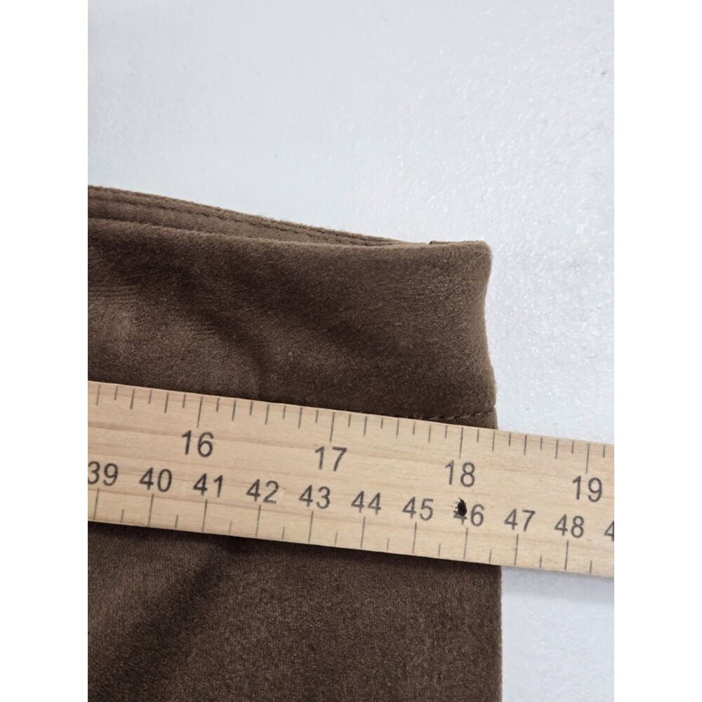 Talbots Pants Womens 14 Brown Stretch Velour Velvet Trousers Casual Office - Picture 6 of 8